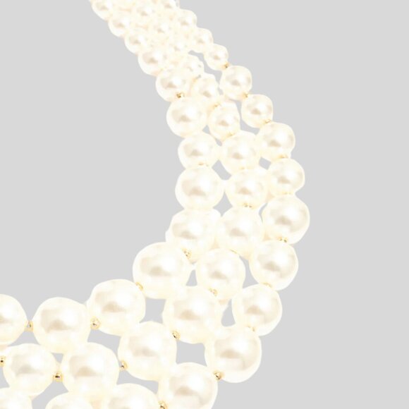 Vintage Boutique Collection: Multi-Layer Pearl Statement Necklace - Picture 2 of 5